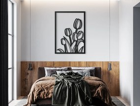drevko Moderný drevený obraz Tulipány Rozmer obrazu: 44,5 x 32 cm, Farba dekorácie: Čierna