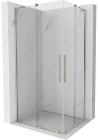 Mexen Velar L Duo, sprchový kút s posuvnými dverami 90 x 80 cm, 8mm číre sklo, brúsená oceľ, 871-090-080-02-03-97
