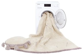 Krémový prateľný ručne tkaný bavlnený detský koberec 140x200 cm ABC – Lorena Canals