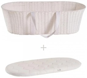 Ahojbaby Mojžišov košík pre bábätko Paper Dream white + matrac Basic