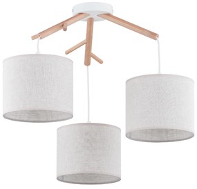 TK-LIGHTING Závesné škandinávske osvetlenie ALBERO, 3xE27, 60W, okrúhle, béžové