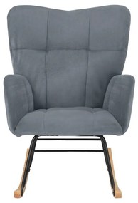 Sivé zamatové hojdacie kreslo Elza – Støraa