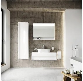 Kúpeľňová skrinka pod umývadlo RAVAK Step biela vysoko lesklá 1000 x 305 x 540 mm X000001429