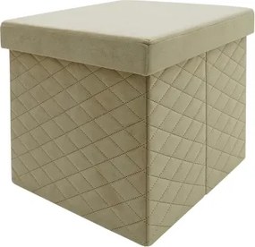 Taburet s úložným priestorom Maxim, béžová látka%