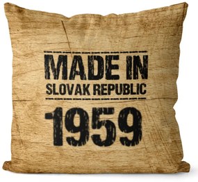 Vankúš Made In + rok (Veľkosť: 55 x 55 cm, rok: 1959)