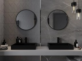 Mexen Loft okrúhle kúpeľňové zrkadlo 60 cm, čierny rám - 9850-060-060-000-70