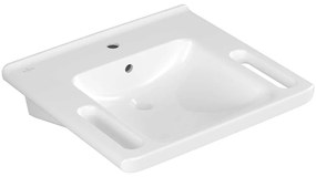 VILLEROY &amp; BOCH ViCare závesné umývadlo s otvorom, s prepadom, 600 x 550 mm, biela alpská, s povrchom AntiBac a CeramicPlus, 4A6860T2
