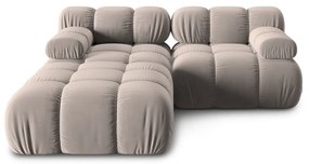 Svetlohnedá zamatová modulárna rohová pohovka (variabilná) Bellis – Micadoni