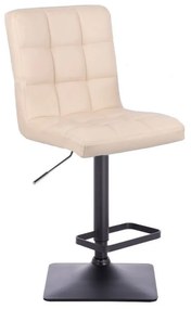 LuxuryForm DESIGN Barová stolička TOLEDO na čiernej hranatej podstave - krémová
