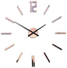 Nástěnné samolepící hodiny Carlo 75 cm hnědé