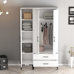 Šatníková skriňa Kiara ST (biela). Akcia -19%. Vlastná spoľahlivá doprava až k Vám domov. 1088348