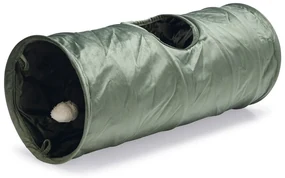 Dizajnový tunel pre mačky Lord zelená zamat 65cm