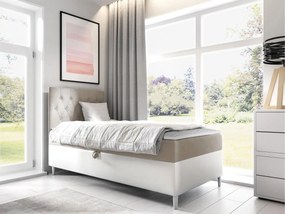 Kontinentálna posteľ Junior Gerdise 1, Strana: ľavá, Rozmer postele: 100x200, Dostupné poťahy: ekokoža Soft 017 (biela) + Fresh 01