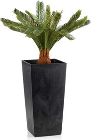 PLASTOVÝ KVETINÁČ PORTO 68X35X35 CM IMITÁCIA BETÓNU ČIERNA