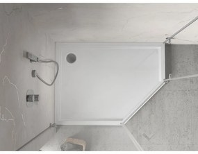 Mexen Flow+, päťuholníková sprchová vanička, ľavá, 90 x 80 cm, biela lesklá, 46P108090LH