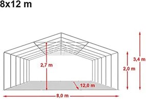 Hawaj Párty stan Ohňovzdorný Premium 8 x 12 m, biela