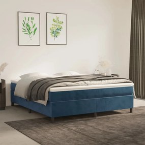 Posteľný rám na boxspring tmavomodrý 180x200 cm zamat