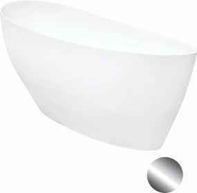 Besco Voľne stojaca vaňa z liateho mramoru Keya 165x70 BESCO-Typ výpuste: Click-Clack s vrchným čistením, grafit, BESCO-Rozmery: 163,5x70,5, BESCO-Fa…