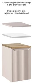 Závěsná koupelnová skříňka s košem na prádlo NOVA CASHMERE 40 cm kašmírová