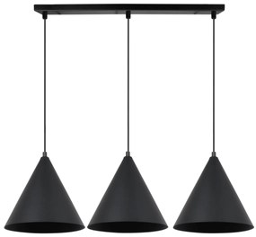 Závesné svietidlo Soho, 3x čierne kovové tienidlo, (fi 25cm)