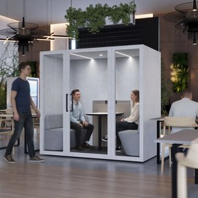 Akustická kancelárska kabína INBOX pre 4 osoby 2200 × 2200 × 1220 mm
