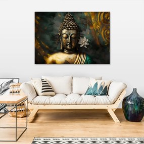 Gario Obraz na plátne Zlatý Budha na abstraktnom pozadí Rozmery: 60 x 40 cm