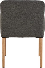 Sivé čalúnené jedálenské kreslo s podrúčkami Zoe – Actona