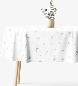 Goldea oválny obrus 100% bavlnené plátno - nezábudky 140 x 220 cm