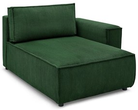 Zelený menčestrový modul pohovky (pravý roh) Nihad modular – Bobochic Paris