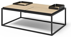 Konferenčný stolík s doskou v dekore duba v čierno-prírodnej farbe 75x120 cm Douro – TemaHome