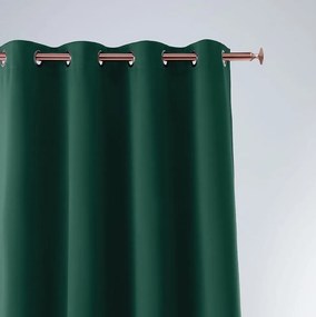 Zelený záves Aura so zavesením na strieborné kruhy 140 x 300 cm