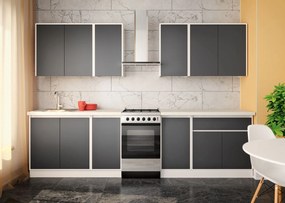 Kuchynská linka 240 MATEO, antracit-biela