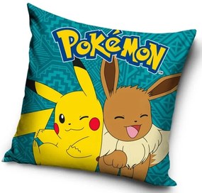 Detský vankúšik  Pokémon Pikachu a Eevee 40x40 cm