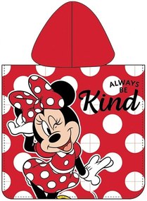 Dievčenské plážové pončo Minnie Mouse - motív Always be kind - 100% bavlna - rozmer 50 × 115 cm - pre deti od 3 do 6 rokov