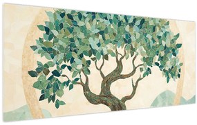 Obraz – Elegantná mozaika so stromom (120x50 cm)