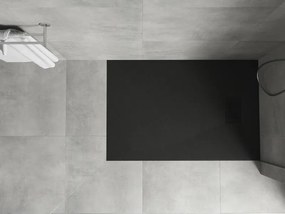 Mexen Hugo, obdĺžniková sprchová vanička SMC 110 x 90 cm, čierna, čierna krytka, 42709011-B