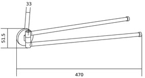 Mexen Remo, dvojramenný otočný vešiak na uteráky, biela, 70507255-20