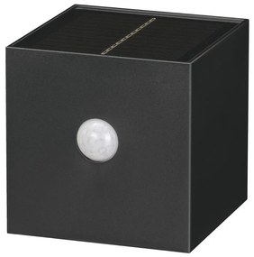 Retlux-LED Solárne nástenné svietidlo so senzorom LED/1W/3,7V 1200 mAh IP44 čierna