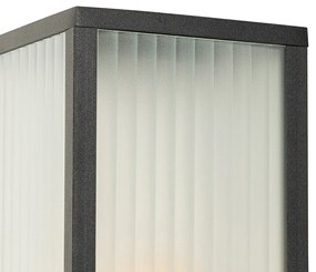 Inteligentná vonkajšia stojaca lampa čierna s rebrovaným sklom 80 cm vrátane WiFi A60 - Charlois