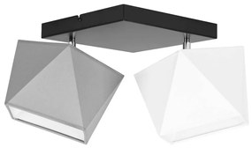 Stropné svietidlo Diamond, 2x biele textilné tienidlo, biela konštrukcia (možnosť polohovania)