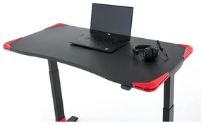 Výškovo nastaviteľný stôl OfficeTech Game, 120 x 60 cm, čierna