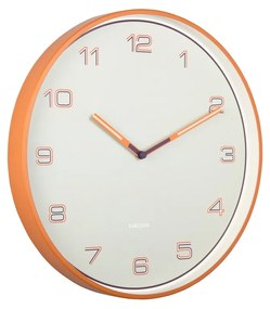 Dizajnové nástenné hodiny Karlsson 6013ORoranžové, priemer 40 cm