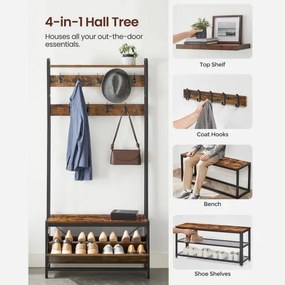 Stojanový vešiak NAVOR hnedá/čierna