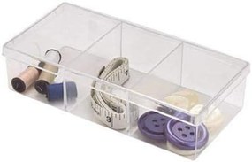 Organizér na drobnosti, 3 priehradky, s vekom, transparentný CURAPROX, 20 x 7 x 4