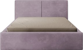 Posteľ Inez 180x200 cm, púdrovo fialová štrukturovaná látka