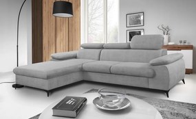 Rohová sedacia súprava Scala, svetlo šedá látka, ľavý roh