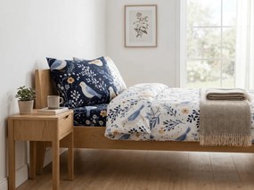 Obliečka na vankúš z mikrovlákna DENIM BIRDS 50x70 cm, modrá