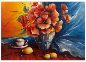 Obraz kvetov vo váze