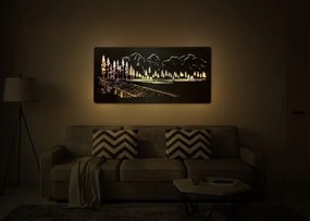 Led obraz hory, les a jazero na batériu