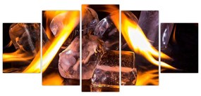 Obraz ľadových kociek v ohni